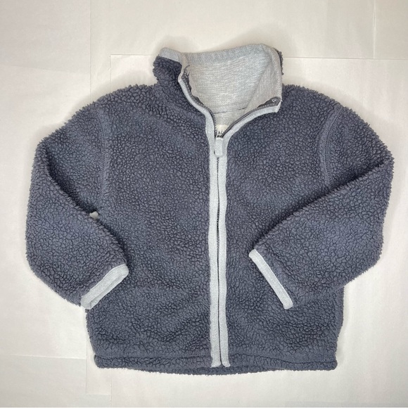 Mini Boden Sherpa Full Zip Gray Jacket With Pockets Size 3-4 Year - Picture 1 of 5
